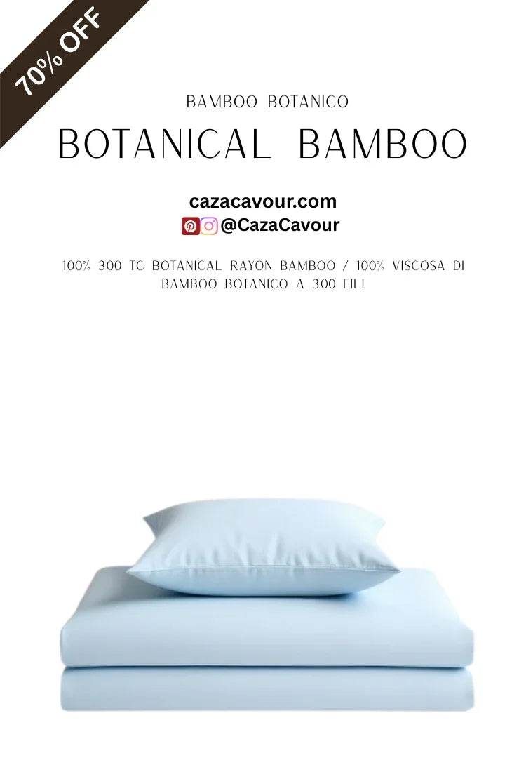 Light blue bamboo bedding set with pillow, 70% off, botanical rayon, 300 thread count